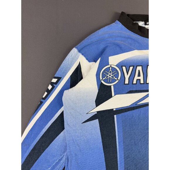 Vintage 90s Y2K Yamaha Motorsports Dirt Bike Long Sleeve Shirt Streetwear AOP T - Picture 4 of 16